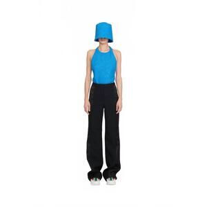 NEW MAISON RABIH KAYROUZ tweed and mesh bodysuit in curacao blue